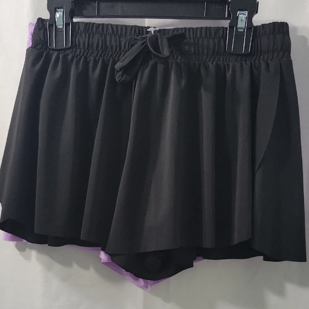 btween Light Purple & Black  Athletic Girls Shorts with Pockets Set Of 2 Size 10